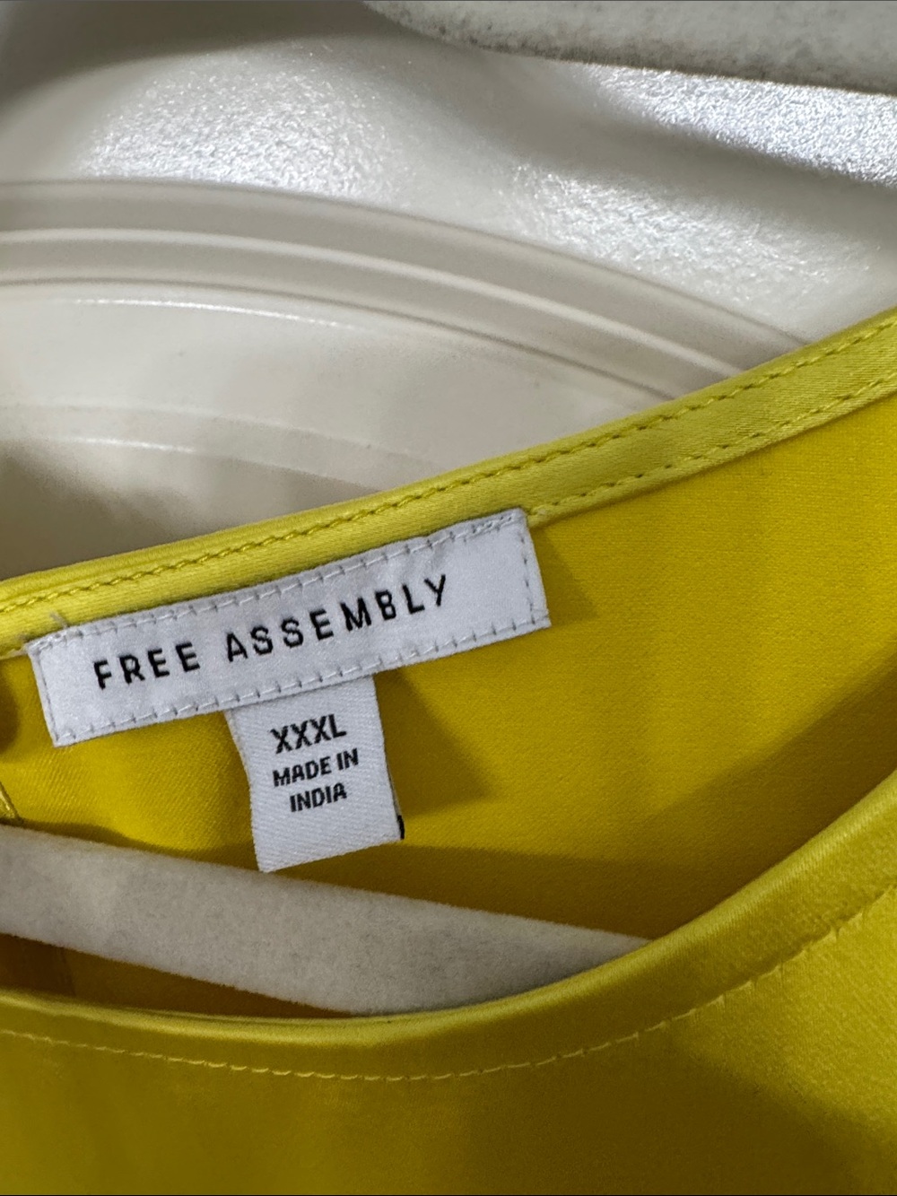 Free Assembly Satin Boxy Short-Sleeve Blouse in Yellow - Picture 2 of 4